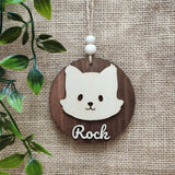 Bunny Initial Hanging - Personalized (Dark Wood)
