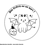 Magnet d'Halloween chat - Gravure au choix