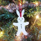 Wooden Christmas suspension - Lapinesque snowman! (Clear wood)