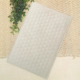 IMPERMEABLE beige checkered velvet floor mat - LARGE SIZE