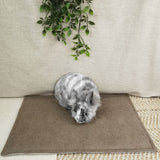 IMPERMEABLE floor mat in beige wool - MEDIUM SIZE