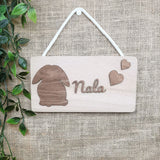 Personalized rectangular sign SOLO - Several possible illustrations (Light wood)